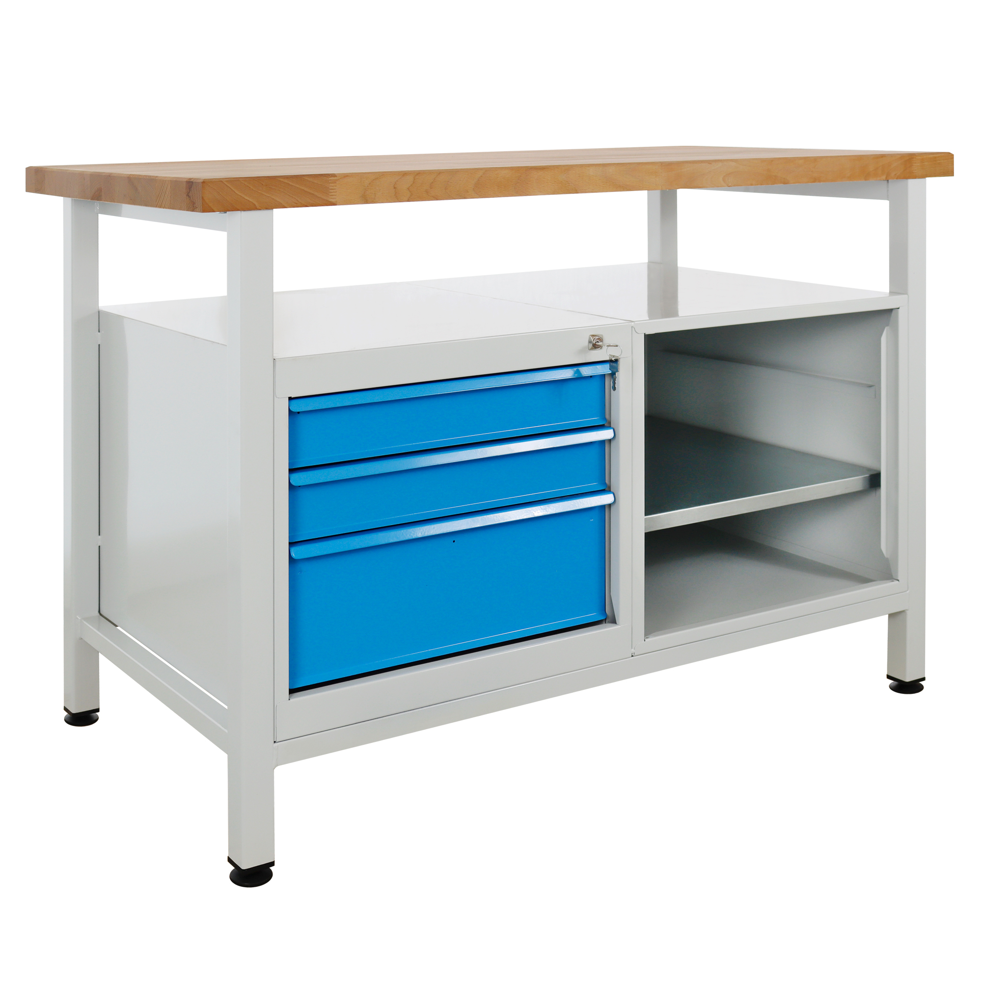 ADB Werkbank Werktisch mit 3 Schubladen und ein Regalteil 1200x600x840 mm 2 inovatec-werkbank-mit-3-schubladen-und-1-regalteil-2.jpg
