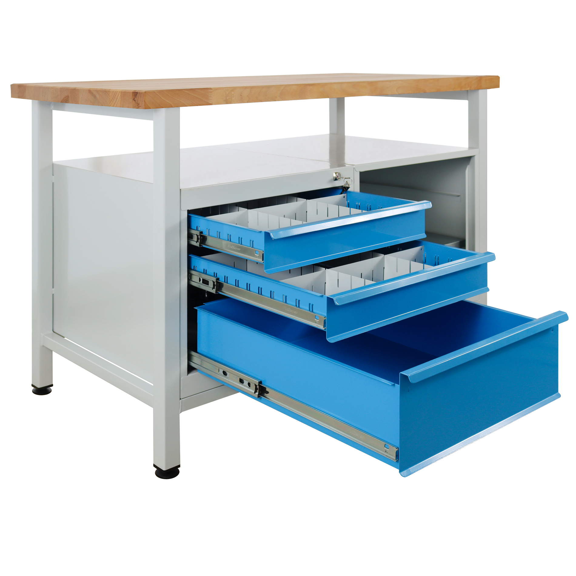ADB Werkbank Werktisch mit 3 Schubladen und ein Regalteil 1200x600x840 mm 3 inovatec-werkbank-mit-3-schubladen-und-1-regalteil-3.jpg