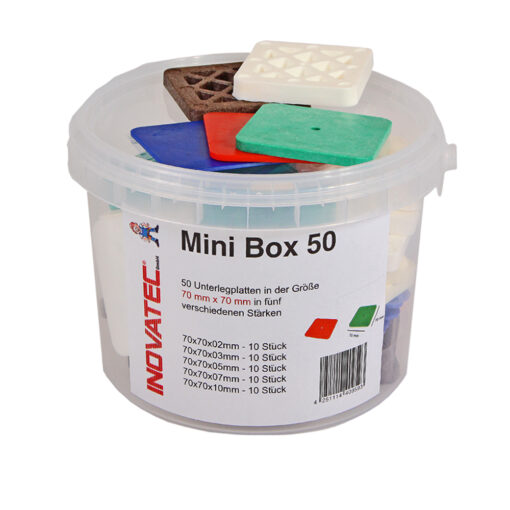 Unterlegplatten 70x70 Mini Box 50 Eimer neutral