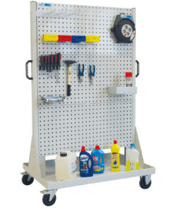 ADB Rollwagen mit 6 Lochplatten mit 2 Lenkrollen und Bremsen Lichtgrau (RAL7035) 9 inovatec-rollwagen-mit-6-lochplatten-4.jpg